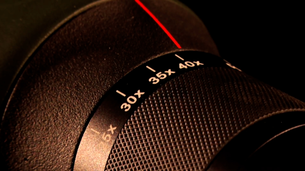 magnification dial of a spotting scope